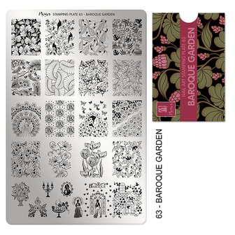 Moyra Stamping Plate 63 Baroque Garden