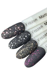 Diva Rubber Frozen Matte Topcoat - Glitter Gold 15ml