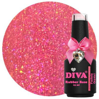 Diva Gellak Rubber Basecoat Crystal Fushia 15 ml