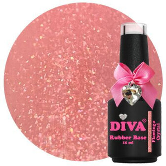 Diva Gellak Rubber Basecoat Crystal Flamingo 15 ml