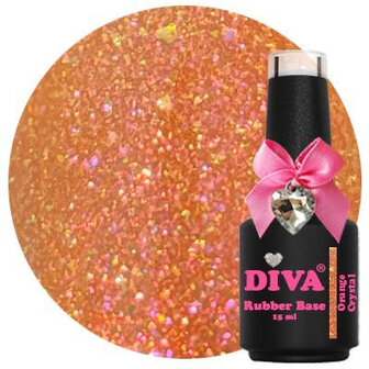 Diva Gellak Rubber Basecoat Crystal Orange 15 ml