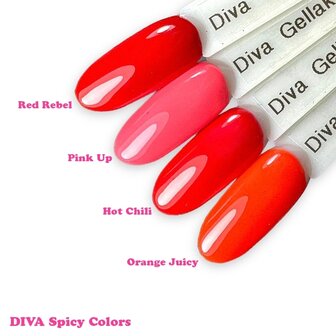 Diva Gellak Spicy Color Orange Juicy - 10ml - Hema Free