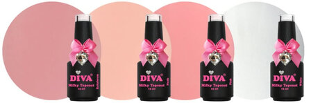 Diva Milky Topcoat Pink - No Wipe 15 ml