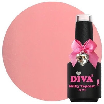 Diva Milky Topcoat Pink - No Wipe 15 ml