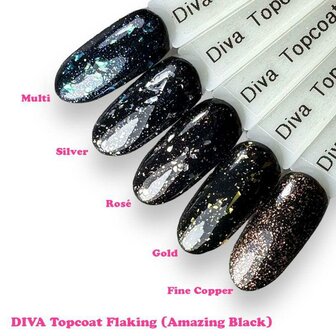 Diva Topcoat Flaking Top Coat Gold&nbsp;- 15ml