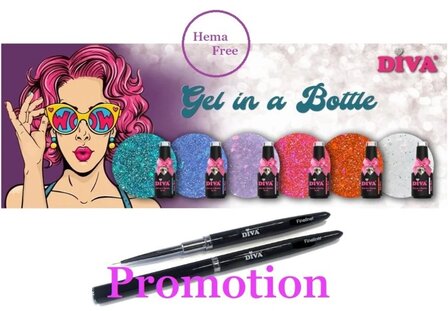 Diva Gel in a Bottle Wow Collection - 15ml + Fineliner