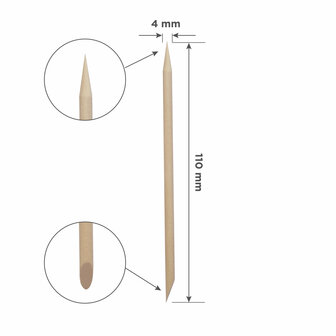 Houten Stokjes STALEKS PRO voor manicure, houten 110 mm (100 stuks)