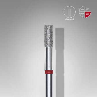 Diamantnagelboor, &quot;cilinder&quot;, rood, kopdiameter 2,5 mm/ werkdeel 6 mm