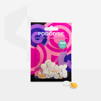 Witte navulpads voor pedicureschijf Pododisc Staleks Pro XS, korrel 100 (50 stuks)