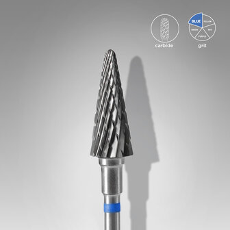 Hardmetalen nagelboor kegel blauw EXPERT kop diameter 6 mm / werkend deel 14 mm