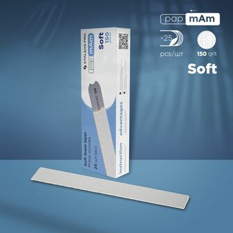 Wegwerp witte vijlen papmAm op zachte schuimlaag EXPERT 20 korrel 150 (25 stuks)