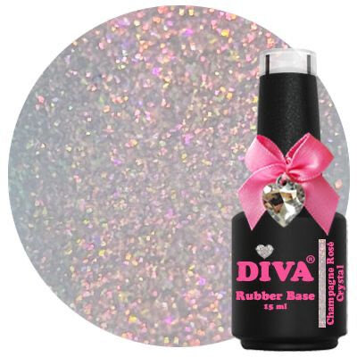 Diva Gellak Rubber Basecoat Crystal Champagne 15 ml