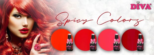 Diva Gellak Spicy Color Pretty red - 10ml - Hema Free