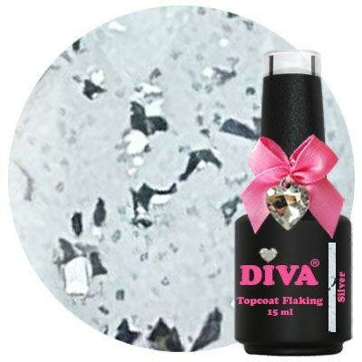 Diva Topcoat Flaking Top Coat Silver - 15ml