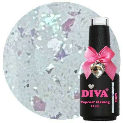 Diva Topcoat Flaking Top Coat Multi - 15ml