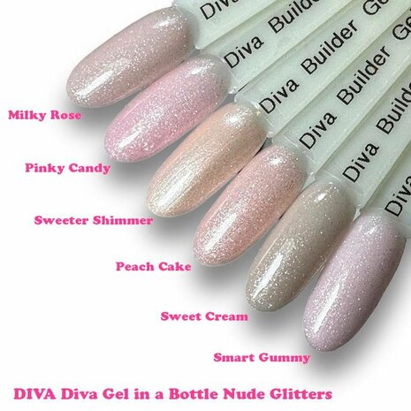 DIVA Gel in a Bottle Nude Glitters Collection