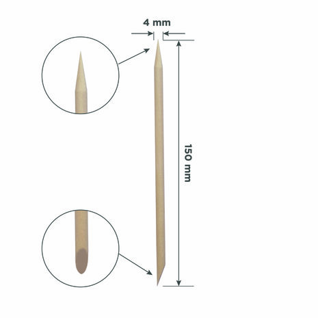 Houten Stokjes STALEKS PRO voor manicure, houten 150 mm (100 stuks)