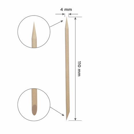 Houten Stokjes STALEKS PRO voor manicure, houten 110 mm (100 stuks)