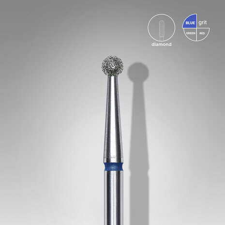 Diamantnagelboor, "bal", blauw, kopdiameter 2,5 mm