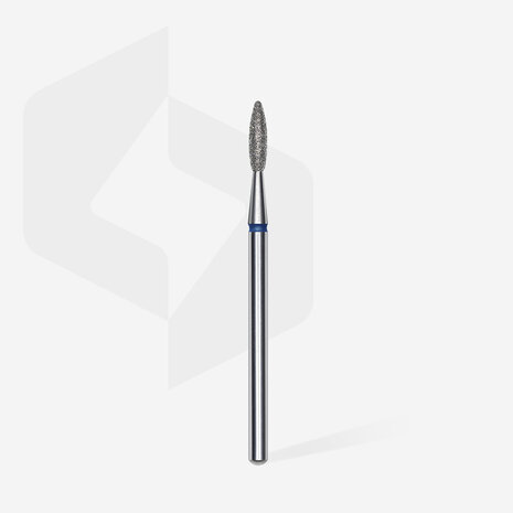 Diamantnagelboor, "vlam", blauw, kopdiameter 2,1 mm/ werkdeel 8 mm
