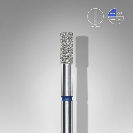 Diamantnagelboor, "cilinder", blauw, kopdiameter 2,5 mm/ werkdeel 6 mm