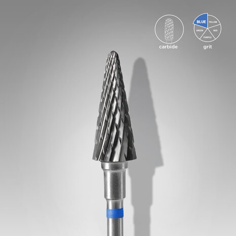 Hardmetalen nagelboor kegel blauw EXPERT kop diameter 6 mm / werkend deel 14 mm